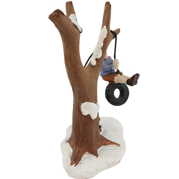 Holiday Time Swinging Boy on Tire Figuarine Christmas Village Decor w/ Box 5" - Picture 1 of 10